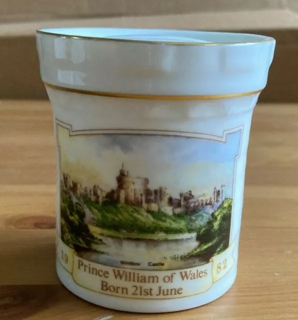 AYNSLEY BONE CHINA - BIRTH OF HRH PRINCE WILLIAM 21st JUNE 1982 - MONEY BOX