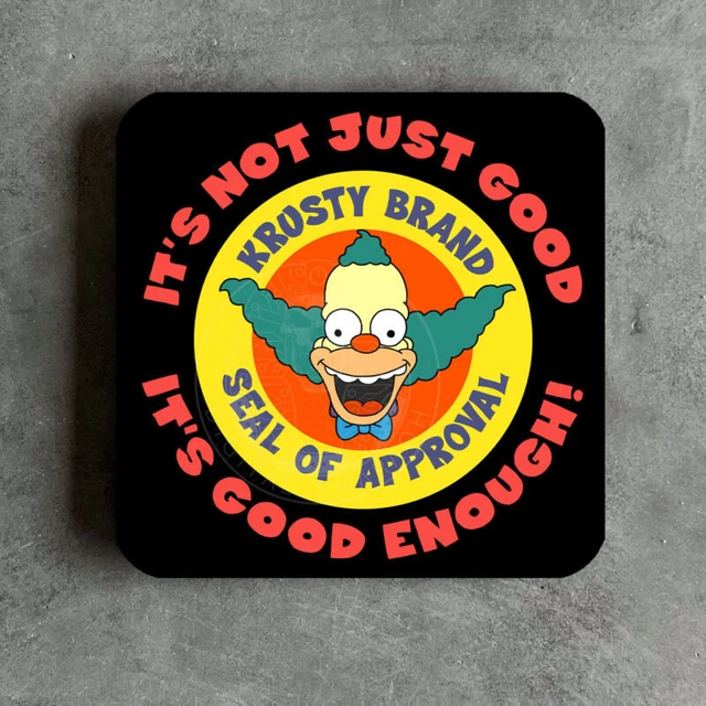 Krusty le Clown Inspiré dessous de Verre Rétro Drôle Série Télé