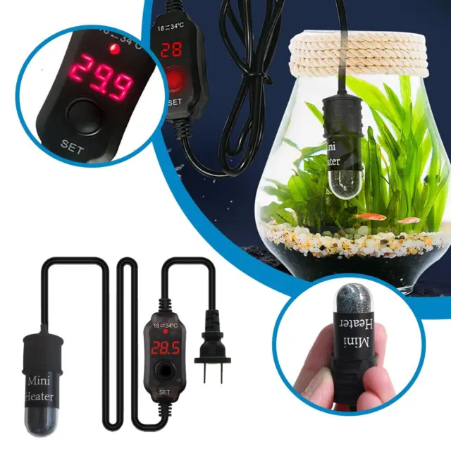 Aquarium Fish Tank Heater USB Heating Rod Thermostat Submersible Mini S9J2