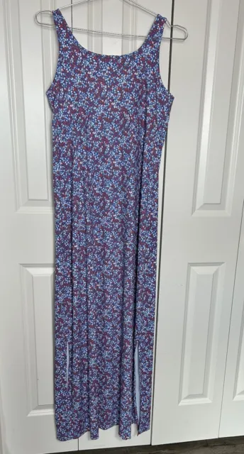 Columbia Omni-Freeze Women's Active Maxi Dress Size L Floral Stretch Sleeveless