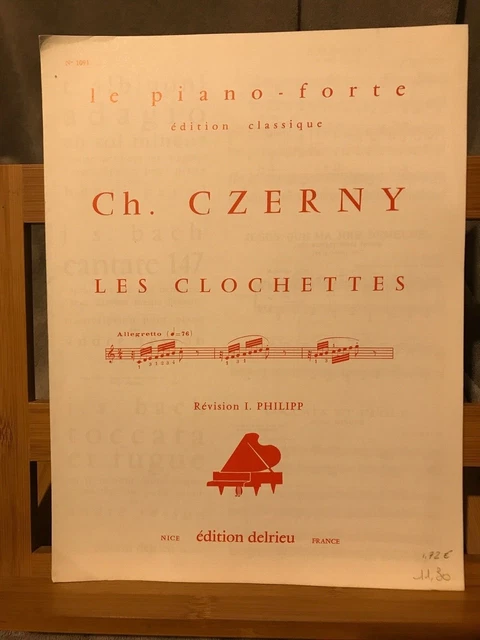 Carl Czerny Les Clochettes pour piano partition editions Delrieu n°1091