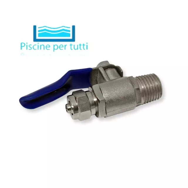 Raccordo Valvola A Sfera Per Tubo Da 1/4" Rubinetto Per Depuratore Osmosi Acqua