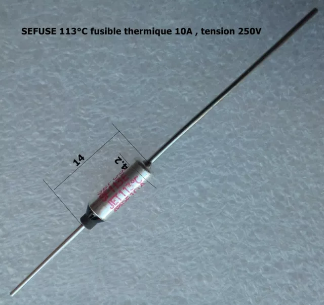 TF 113° / TF113 / JET 113° fusible thermique Sefuse 10A , tension 250V  .C134.1