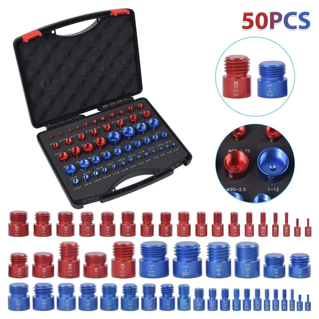 50X IMPERIAL INCH & Metric Thread Gauge Set Nut & Bolt Thread Checker ...