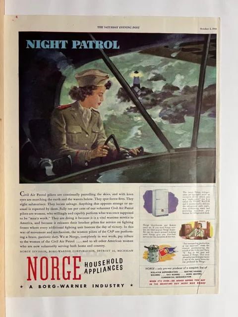 Vintage 1943 Wartime Advertising - Norge House Appliances WWII Print Ads (Ot2)