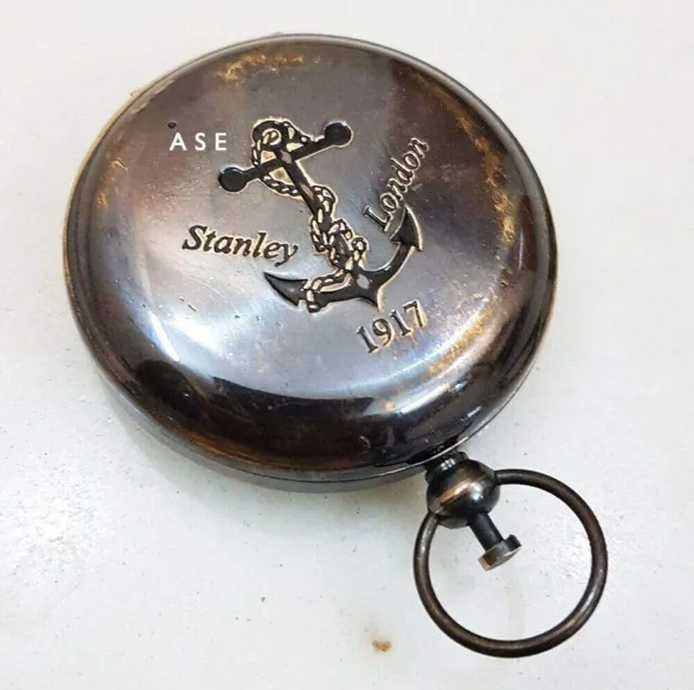 Antique Brass Push Button Antique Marine Pocket Compass Replica Lot Of 5 Gift