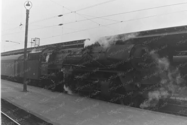 2x KB s/w Negativ Dampflok DR 41 1303-1, Bahnhof Roßlau am 26.02.1983 (N6)