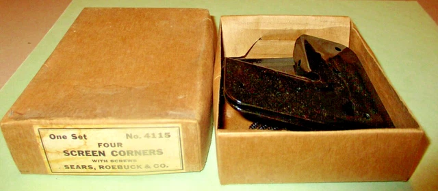 New Old Stock, Box Of 4 Steel-3" X 3" Screen Door Or Tool Box+++ Corner Brackets