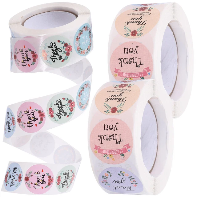 3 Rollen Dankeschön-Etikett, Geschenkpapier-Aufkleber,