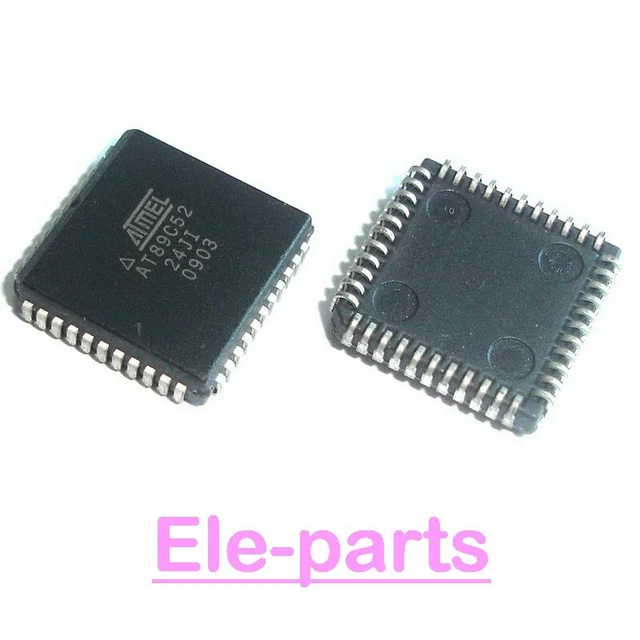 5 PCS AT89C52-24JI PLCC-44 AT89C52 8-Bit Microcontroller with 8K Bytes Flash IC