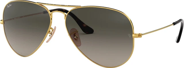 Ray-Ban Aviator Large Metal Sunglasses, Gold Frame, Grey Gradient Lens, 62mm