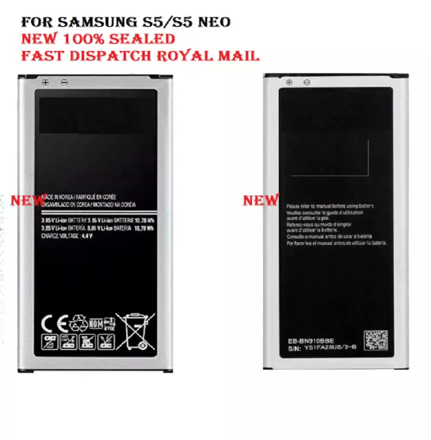 Battery For Samsung Galaxy S5 SM-G900/S5 NEO EB-BG900BBE 2800mAh 100% New