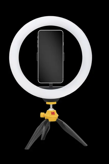 KODAK LED Selfie Ring Light avec trépied pour tous les Smartphones (25cm de diam