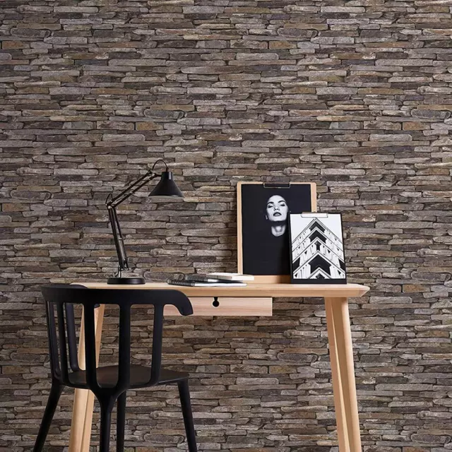 NATURAL STONE SLATE WALLPAPER 10m A.S. CREATION (9142-17) NEW