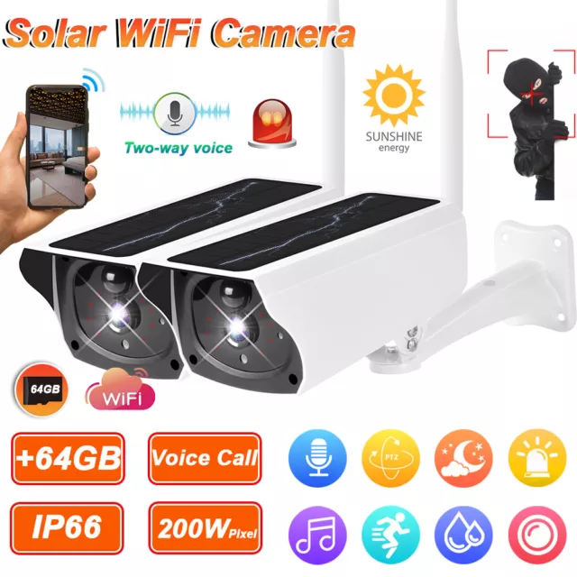 1080P Solar Powered Security Energy Camera Wireless WiFi IP Home CCTV HD Outdoor