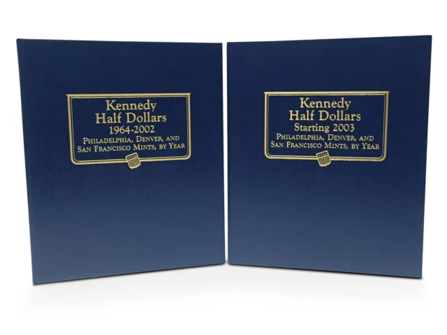 2 Whitman Albums For Kennedy Half Dollar Coins Vol 1 & 2 1964 - 2025 P D + Proof