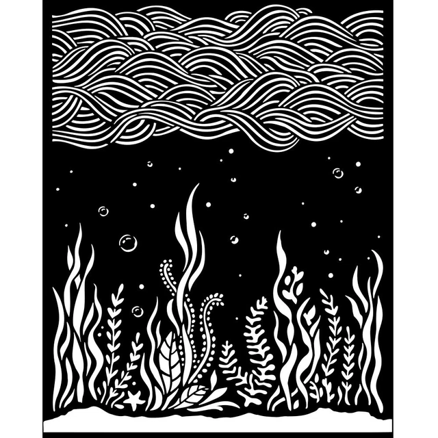 Plantilla Stamperia 7,87""X9,84"" - Canciones del Mar Corales y Poseidonias KSTD147