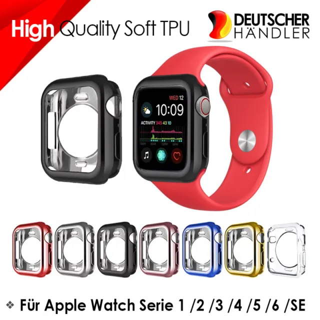 Schutzhülle Case TPU Bumper für Apple Watch 1 2 3 4 5 6 SE Silikon Case