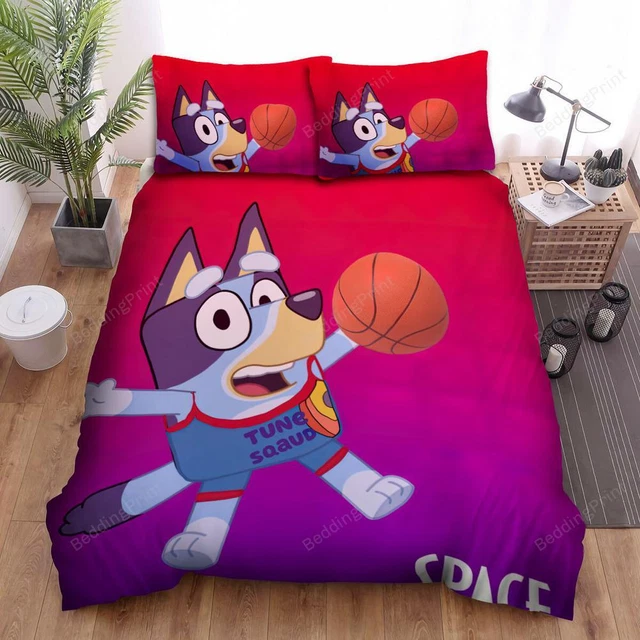 BLUEY IN SPACE Jam Poster Quilt Duvet Cover Set Single Children