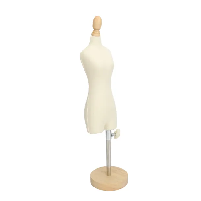 Dress Form Female Mannequin Torso Mini Dress Model W/Wooden Base For Sewing 1/4