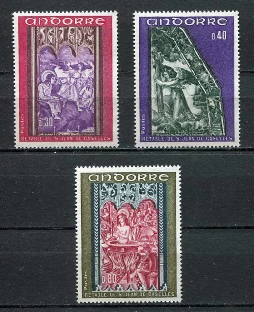 36956) Andorre French Office 1970 MNH Frescos 3v