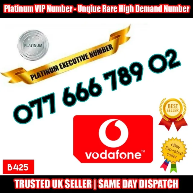 Platinum Number Golden Number VIP SIM - 077 666 789 02 - Rare Numbers - B425