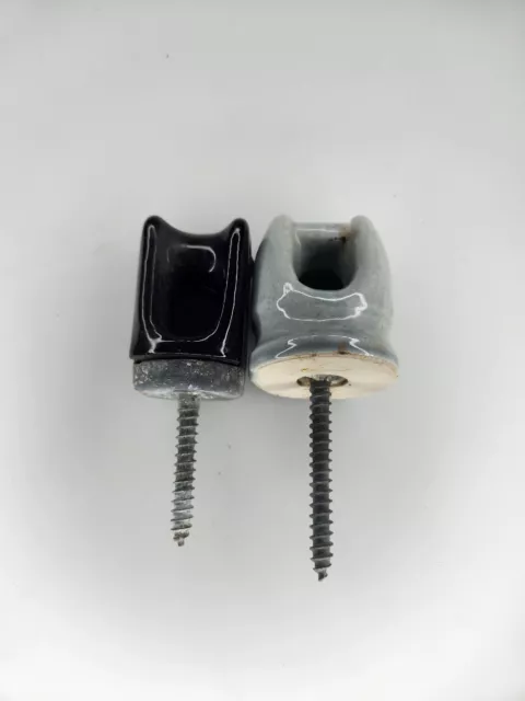 Vintage Porcelain Ceramic Insulator Brown Telephone Pole Wire Connector