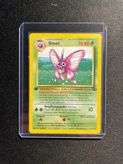 Pokemon Karte Omot 1. Edition Dschungel MINT Condition