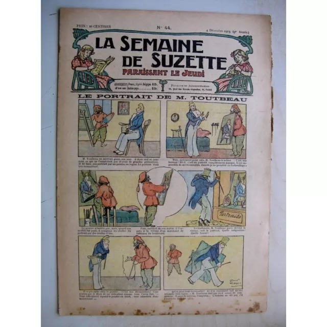 La Semaine de Suzette 9e année n°44 (1913) Le portrait de monsieur Toutbeau (...