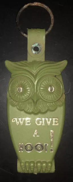 Vtg ￼1970s Owl We Give A Hoot Key Fob Advertising Michigan license pract, Nurse