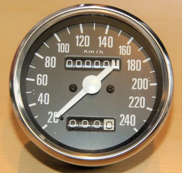 60-7270 Veglia Tacho km/h speedometer black face Triumph 1979- white pointer