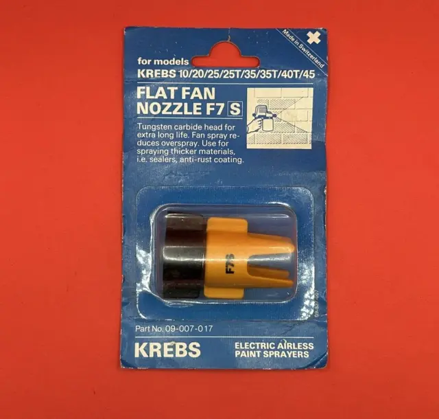 KREBS Flat Fan Nozzle F7 S Part No.09-007-017  Airless sprayer - Fits Many Krebs