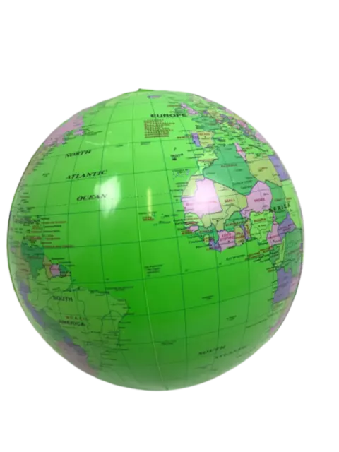 Inflatable Globe Map Ball World Earth Geography Blow Up Atlas Education Toy 40cm