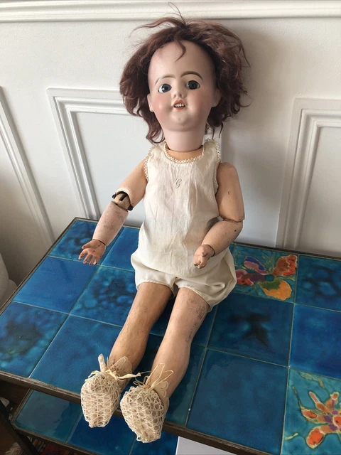1900 Très Grande Ancienne Poupée tête porcelaine Signée SFBJ - Steiner