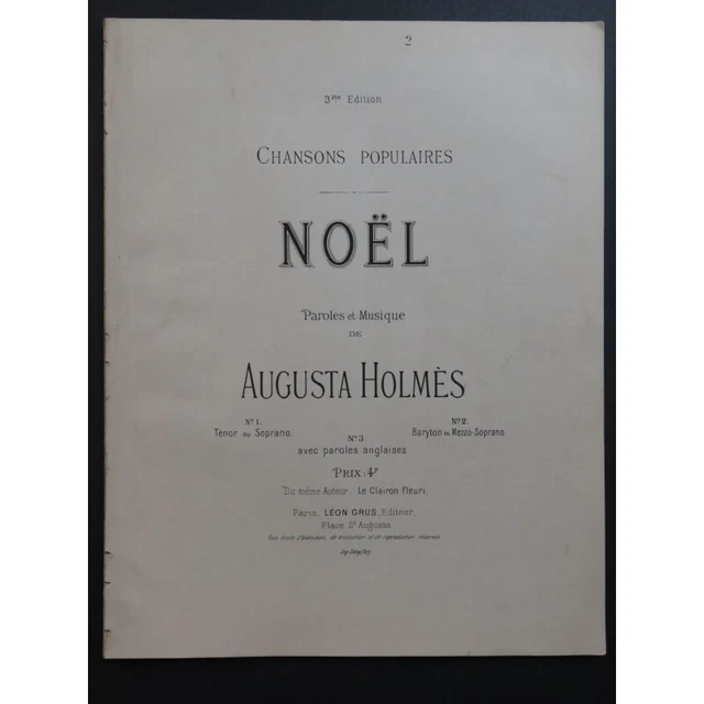 HOLMÈS Augusta Noël Chant Piano ca1885 2
