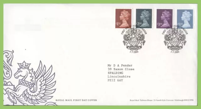 G.B. 2003 High Value Definitives Royal Mail First Day Cover, Windsor