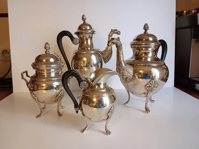Service à café métal argenté, tête à tête/ Kaffeeservice (Gebraucht Service à café métal argenté, tête à tête/ Kaffeeservice (Gebraucht