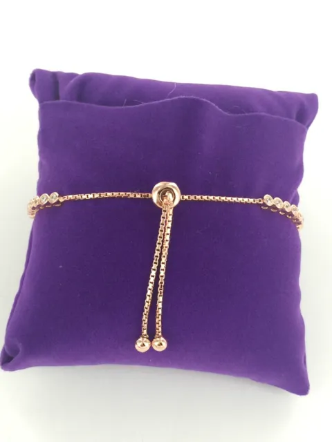 Sterlina Mi Milano Rose Gold Crystal Evil Eye Tennis Bracelet Bangle Bridal Gift 2