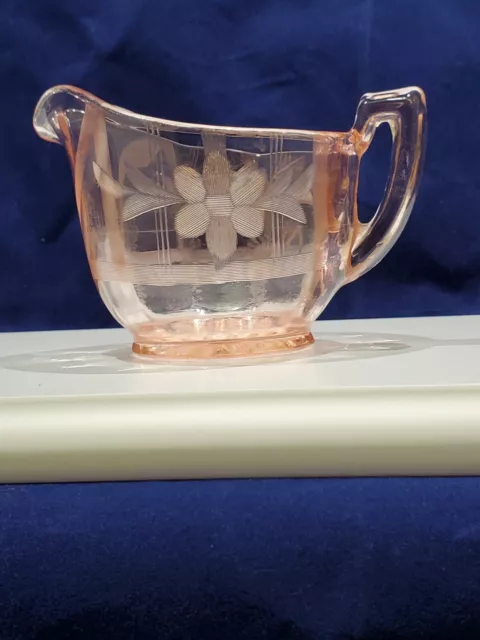 Vintage Jeannette CHERRY BLOSSOM PINK Depression Glass Creamer