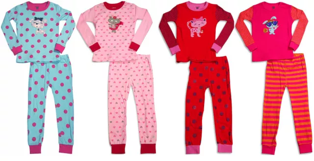 Petit Lem Toddler and Little Girl's Long Sleeve Cotton Lounge Pajama Set