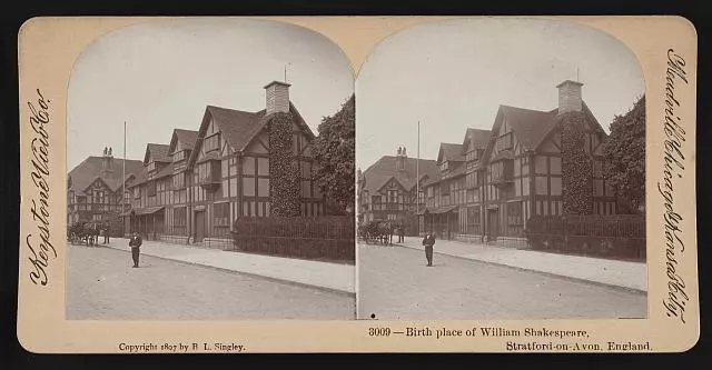 Birth place of William Shakespeare, Stratford-on-Avon, England  Old Photo