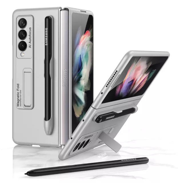For Samsung Galaxy Z Fold 3 5G With S pen Holder Stand  Phone Hard Case Cover UK
