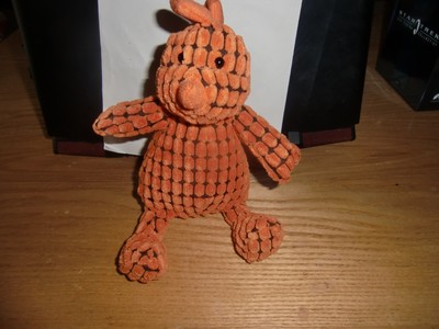 JellyCat Boppy DINO RARO e in pensione. Arancione e Nera cordoroy Dinosauro 