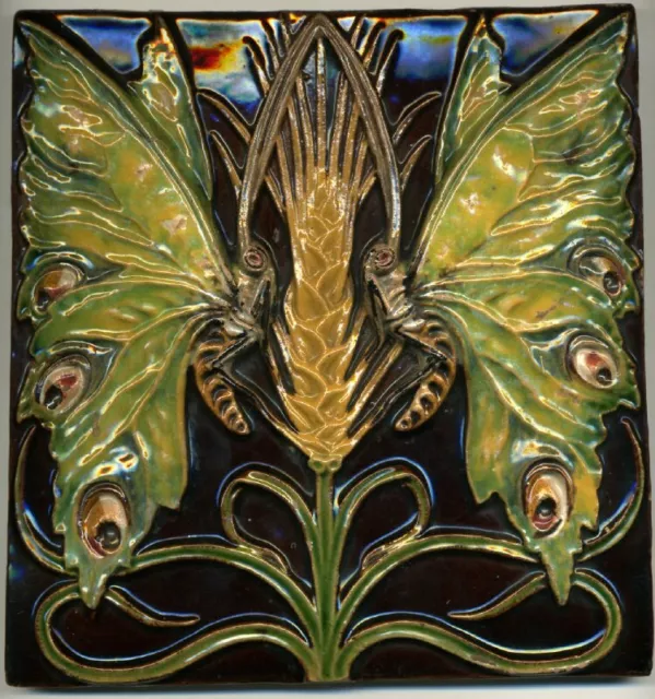 German Portuguese UK Art Nouveau Vintage Ceramic Tile Rare Reproduction Majolica