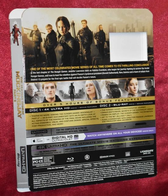 UHD SLIPCOVER -FITs Hunger Games Mockingjay 2 UltraHD 4K Blu-ray -SLIPCOVER ONLY