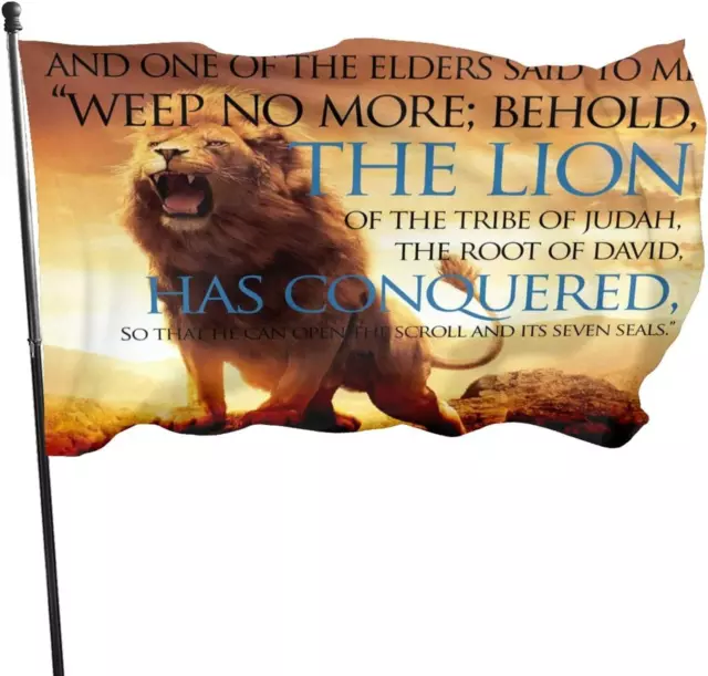 Tribe Of Judah Lion 3x5 Flag Uv Fade Resistant Garden Flags For Outdoor Hous...