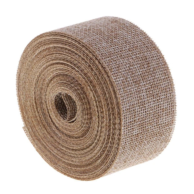 10M 4CM FAUX Jute Toile De Jute De Jute Ruban Rustique Mariages