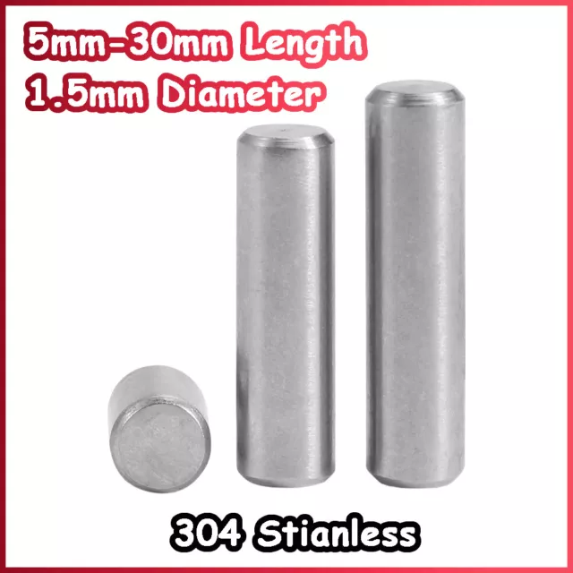 Dowel Pins Cylindrical Pin A2 Stainless Steel Solid Positioning Pin 1.5mm Dia