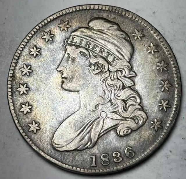 1836 50c Capped Bust Half Dollar. Attractive XF Details, Cleaned