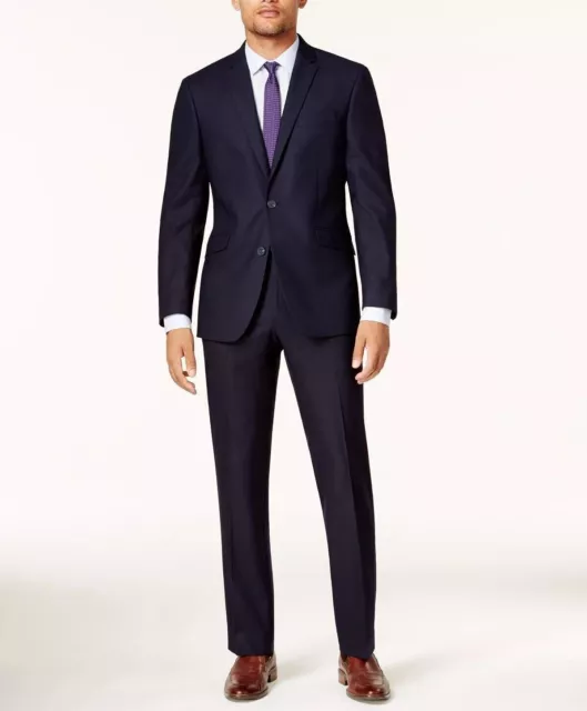 BNWT Kenneth Cole Reaction Mens Ready Flex Slim Fit Suit Navy 36S 29WX32L $395